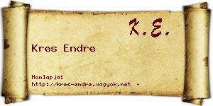 Kres Endre névjegykártya